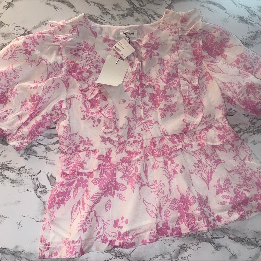 Floral Print Peplum Top